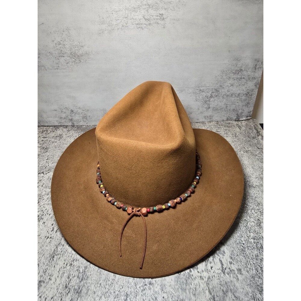 Neiman Marcus Churchill Ltd Red River Collection Cowboy Hat 6 7/8 Wood Beads